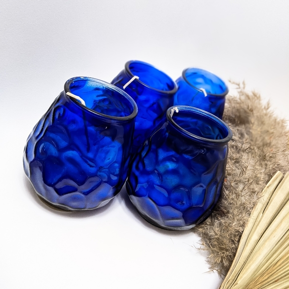 Cobalt Blue Candle Set of 4 Boho Wedding Decor - Picture 3 of 6